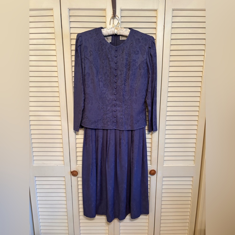 Karin Stevens Deep Blue Long Sleeve Dress